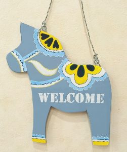 10/6 トールペイント 🐴幸せを運ぶダーラナホースのWelcomボード🏇