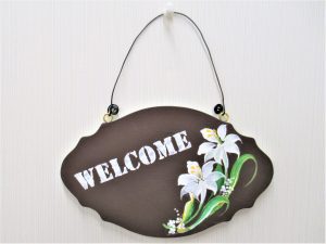 8/17 トールペイント1日教室 Welcome Board ユリを描きます
