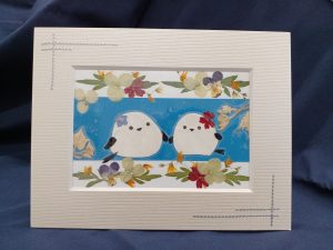 9/12 押し花~シマエナガをハガキフレームの中に~