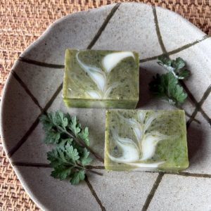 5/26　肌に優しい手作り石けん教室「ヨモギと豆乳の石けん」